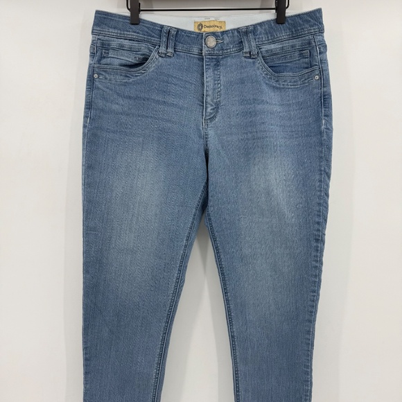 Democracy Jeans Women 14 Blue Light Wash Denim Stretch Ab Technology Skinny - Picture 3 of 15